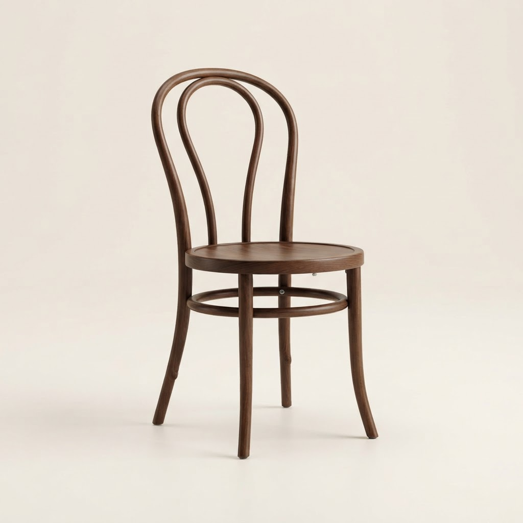 Chaise bistrot en bois cintré, présentée comme un produit de catalogue